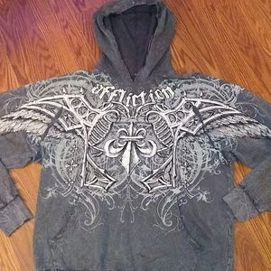 🌑Affliction Distress Pull Over